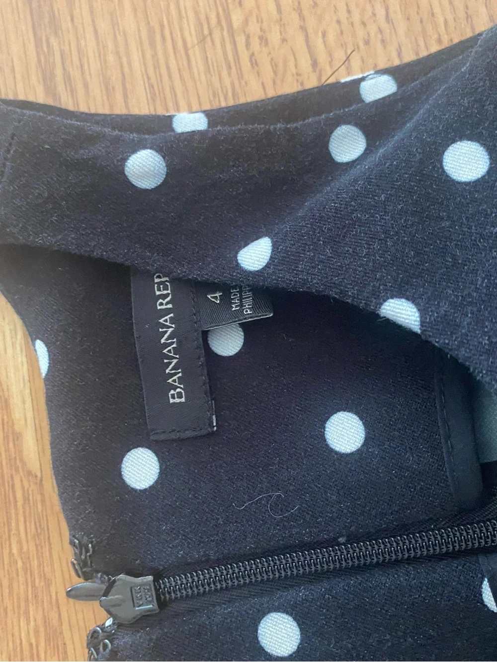 Banana Republic Black Dress with White Polka Dots